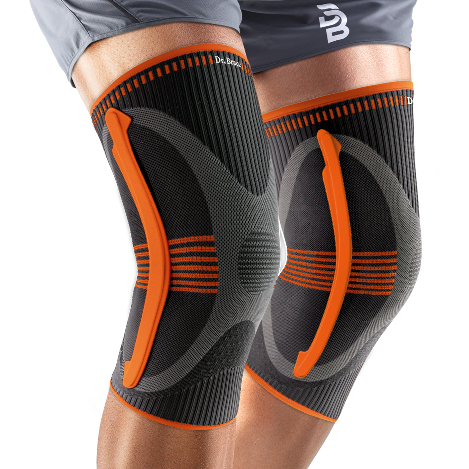 Dr. Brace 2 Pack Knee Compression Sleeve with Side Stabilizers - Mars