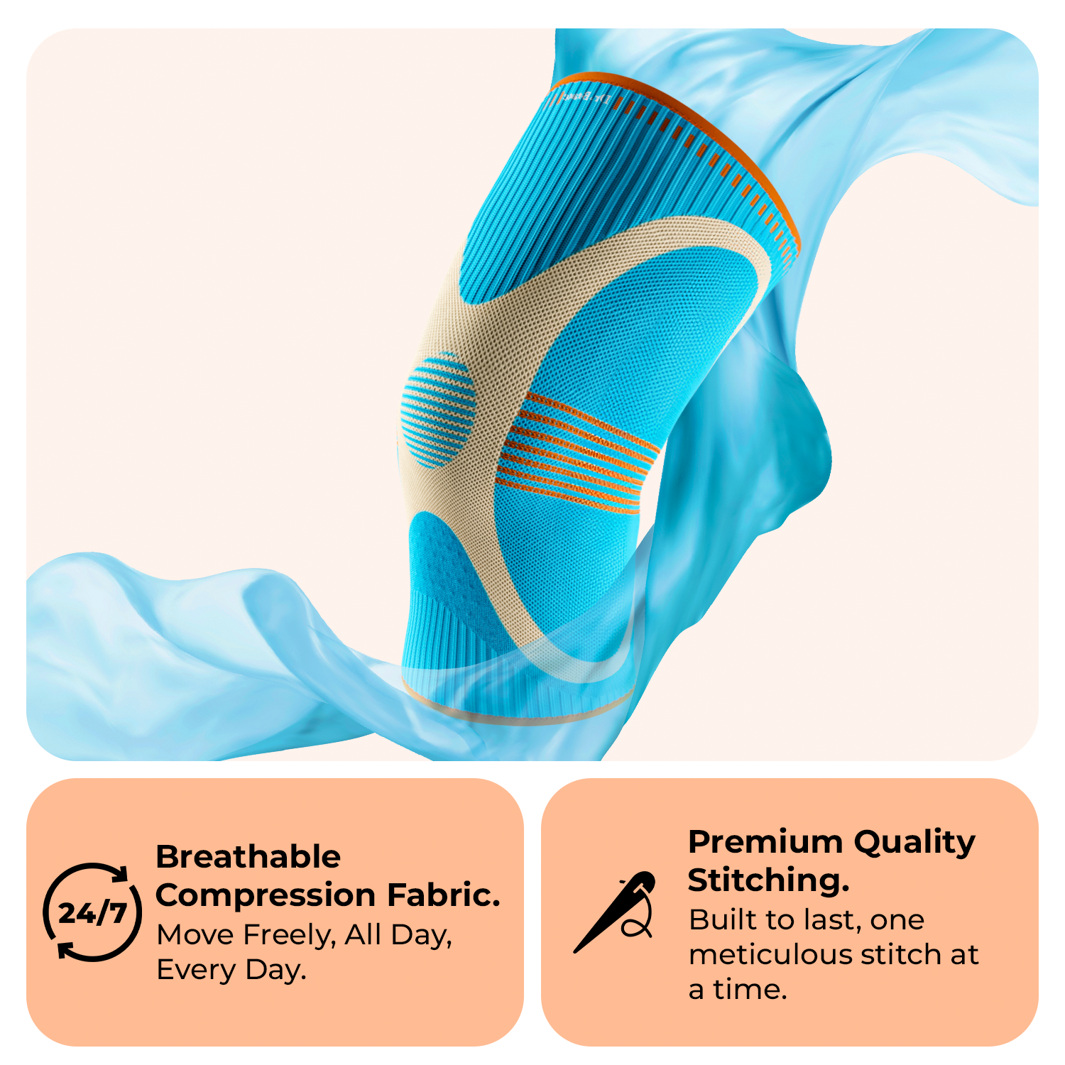 Dr. Brace 2 Pack Knee Compression Sleeve with Side Stabilizers - Olympus