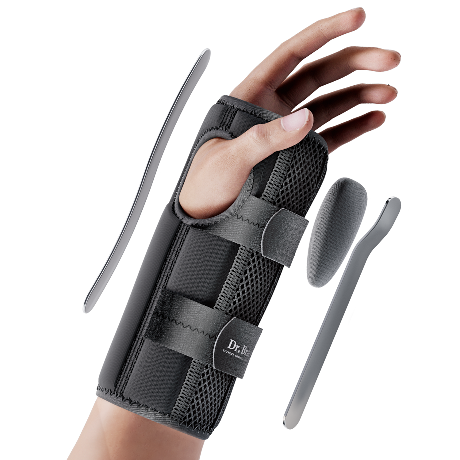 Adjustable Wrist Brace with Top and Bottom Splints & Therapeutic Cushi –  Dr. Brace