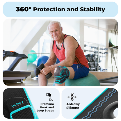 Dr. Brace Elite Knee Brace with Side Stabilizers & Patella Gel Pad - Earth color