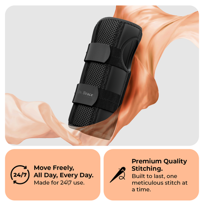 Dr. Brace Adjustable Wrist Brace with Top and Bottom Splints & Therapeutic Cushion Pillow - All Black color