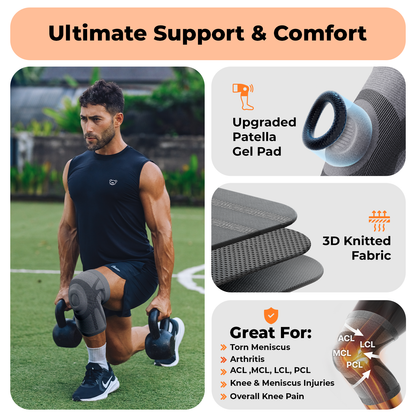 Dr. Brace Knee Sleeve With patella gel pad - All Grey color