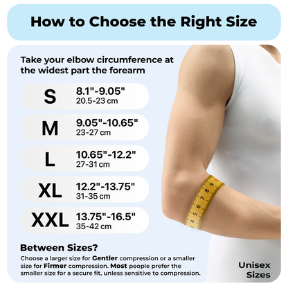 Dr. Brace Elbow Brace with side gel pad for inner or outer elbow support and adjustable strap - Black / Blue color