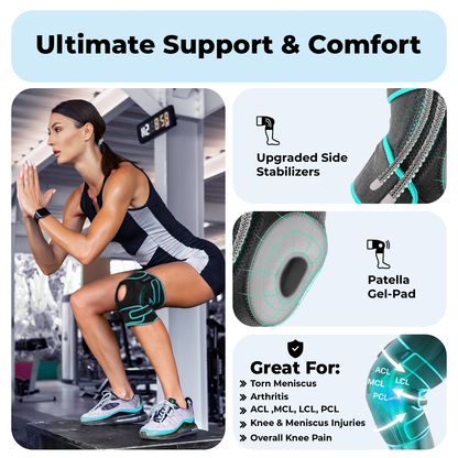 Dr. Brace Elite Knee Brace with Side Stabilizers & Patella Gel Pad - Earth color