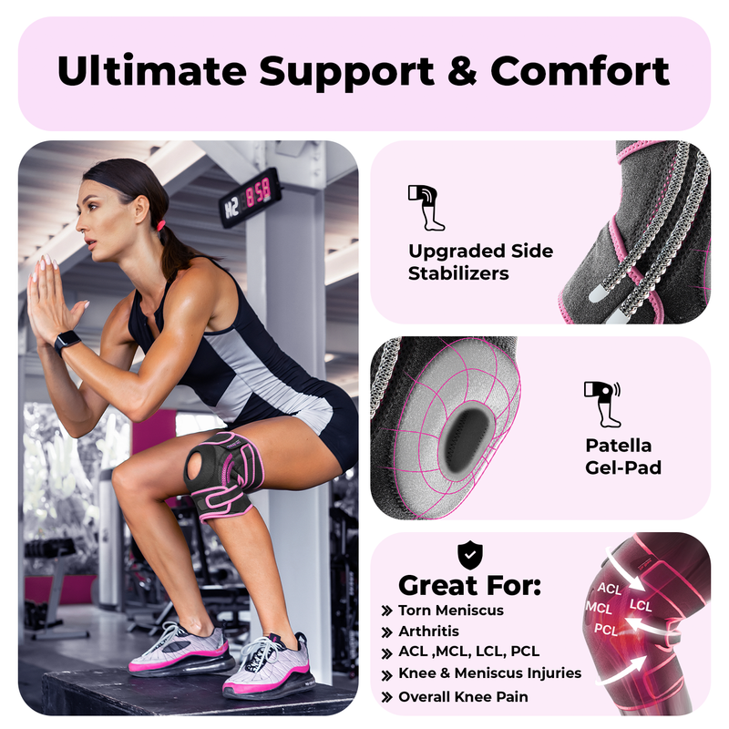 Dr. Brace Elite Knee Brace with Side Stabilizers & Patella Gel Pad - Orion color