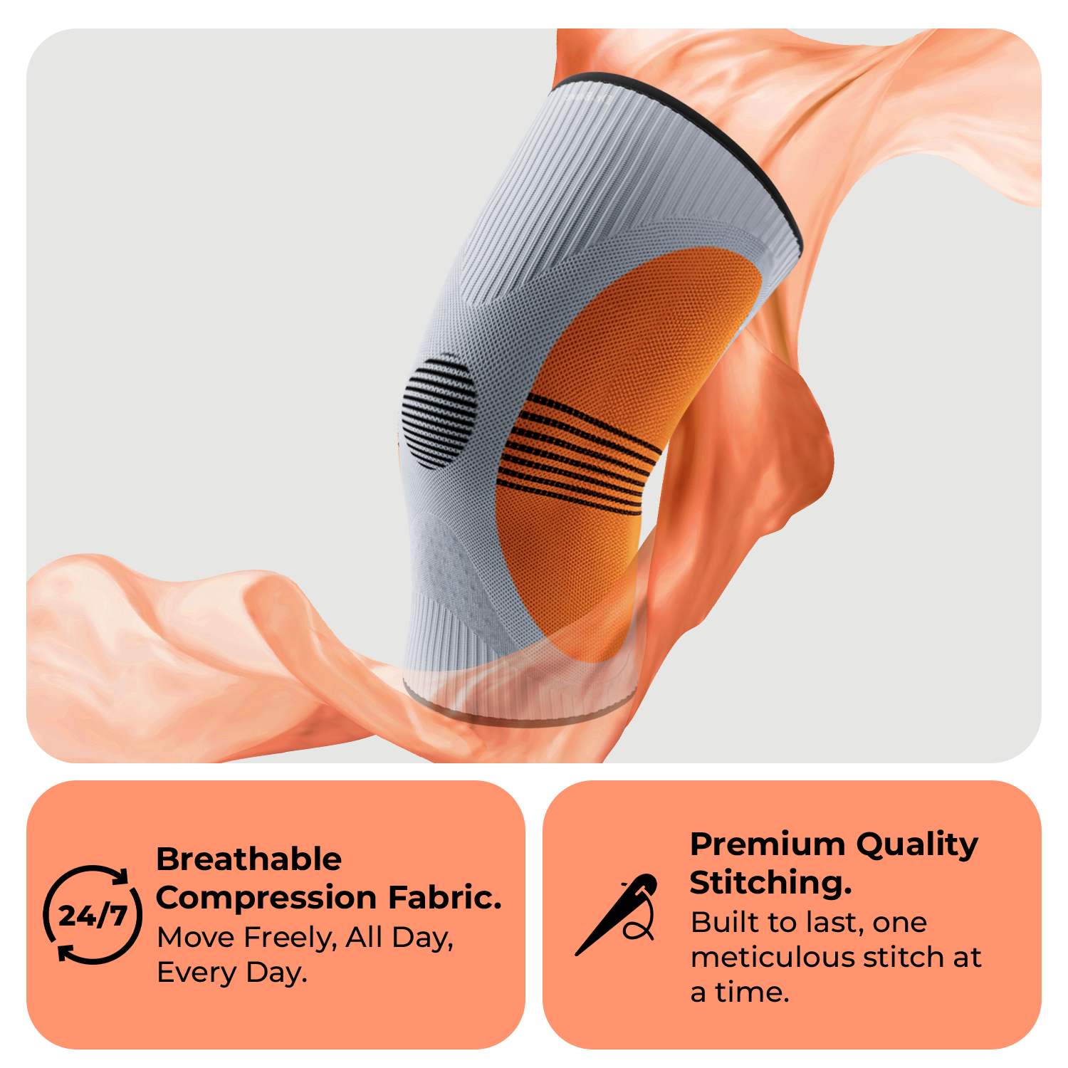 Dr. Brace 2 Pack Knee Compression Sleeve with Side Stabilizers - Venus