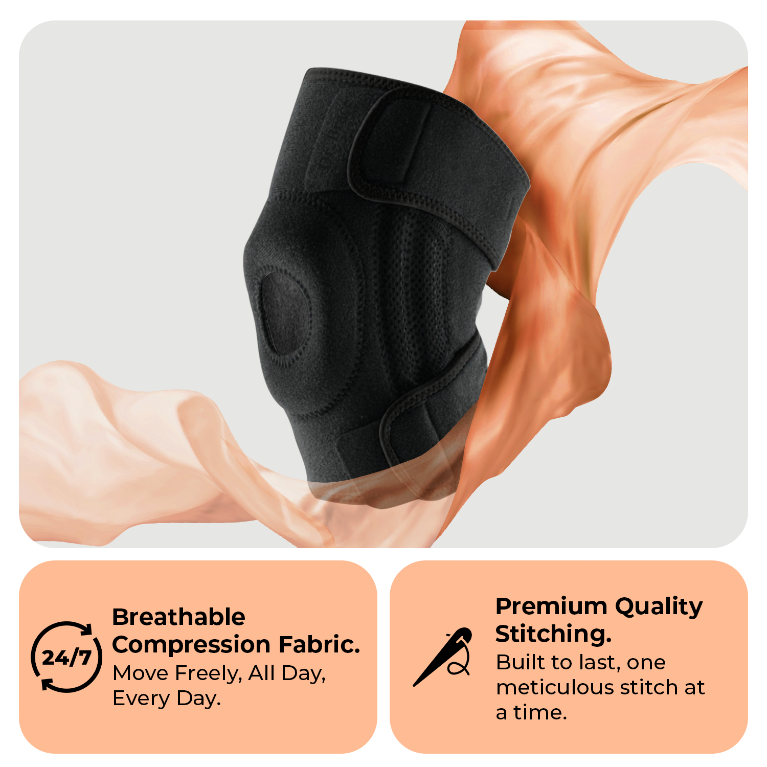 Dr. Brace Elite Knee Brace with Side Stabilizers & Patella Gel Pad - Pluto color