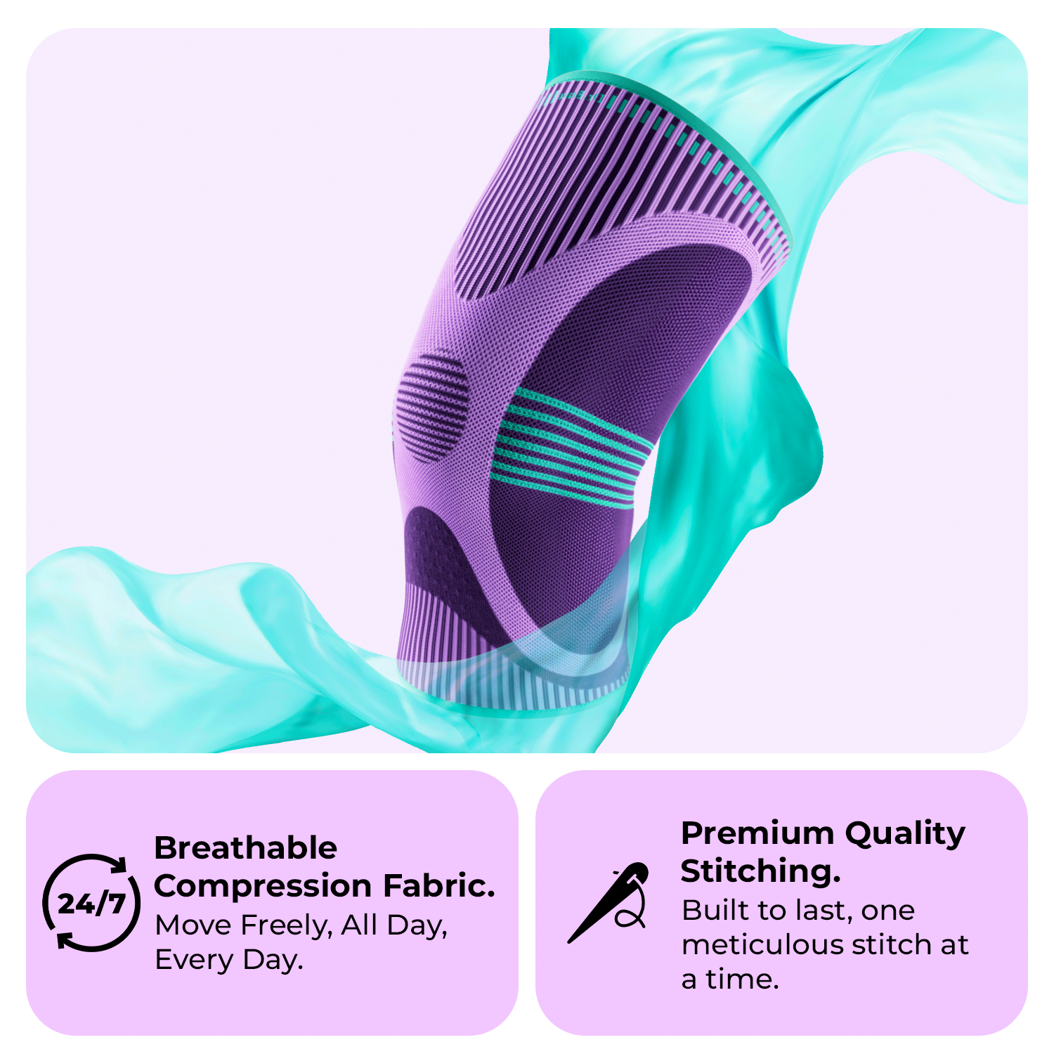 Dr. Brace 2 Pack Knee Compression Sleeve with Side Stabilizers - Galaxis