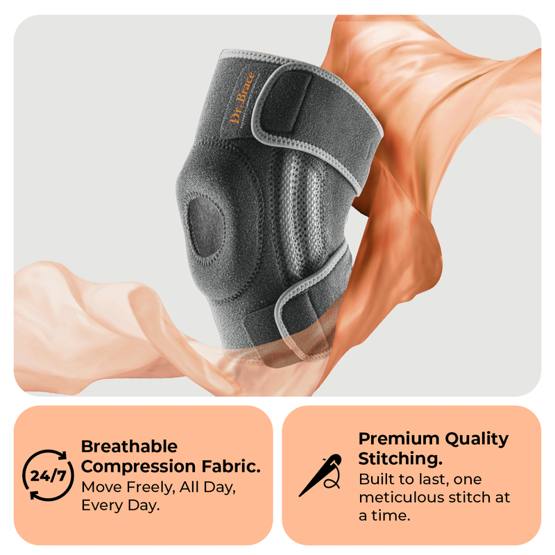 Dr. Brace Knee Brace with side stabilizers and patella gel pad - Moon color