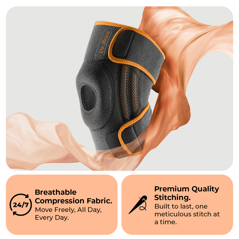 Dr. Brace Knee Brace with side stabilizers and patella gel pad - Mars color