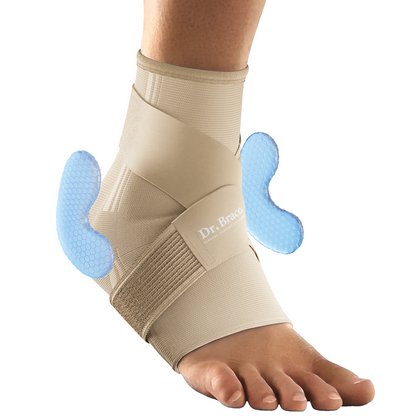 Dr. Brace Ankle Brace with double side gel pads and adjustable strap - Beige color