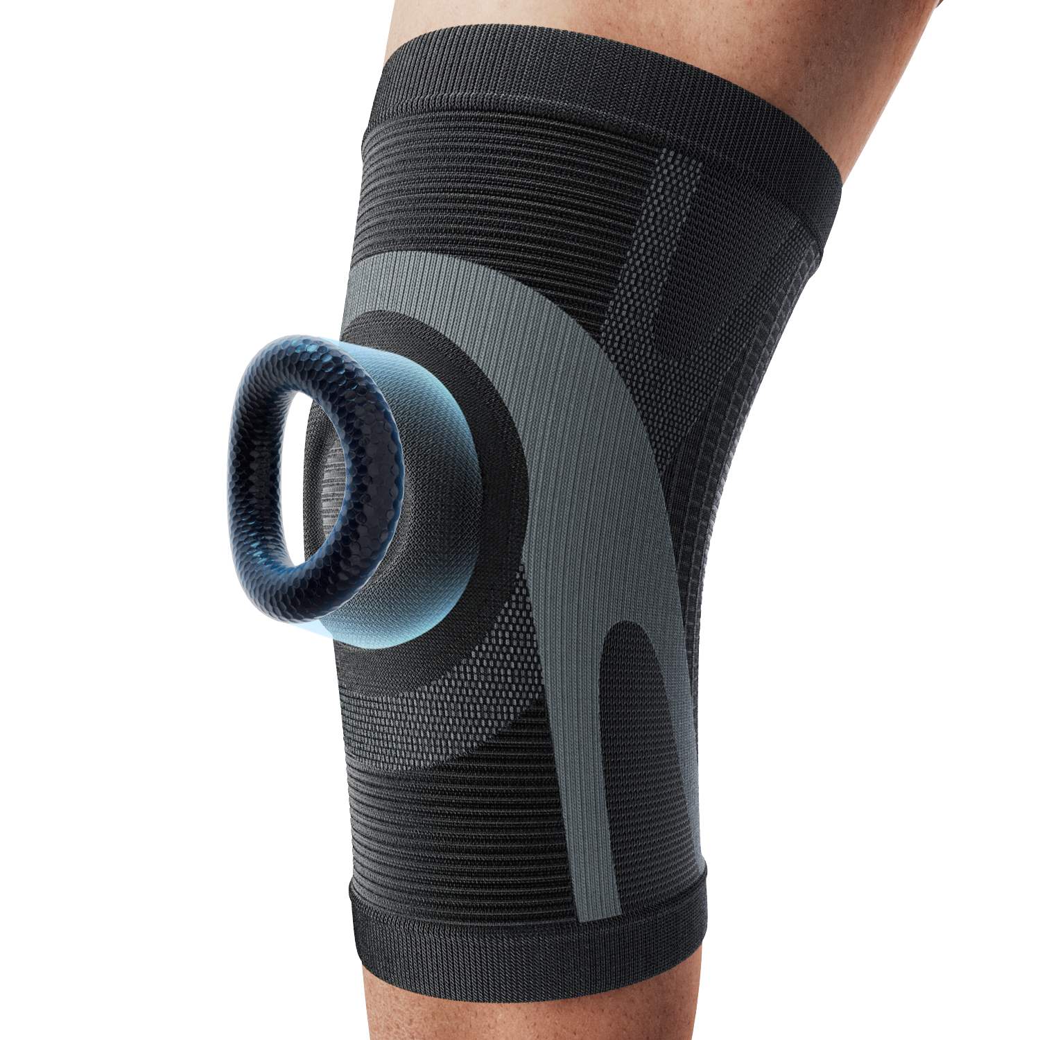 Dr. Brace Knee Sleeve With patella gel pad - Black / Grey color