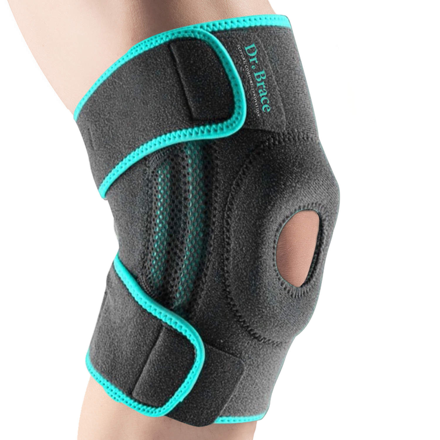 Dr. Brace Elite Knee Brace with Side Stabilizers & Patella Gel Pad - Earth color