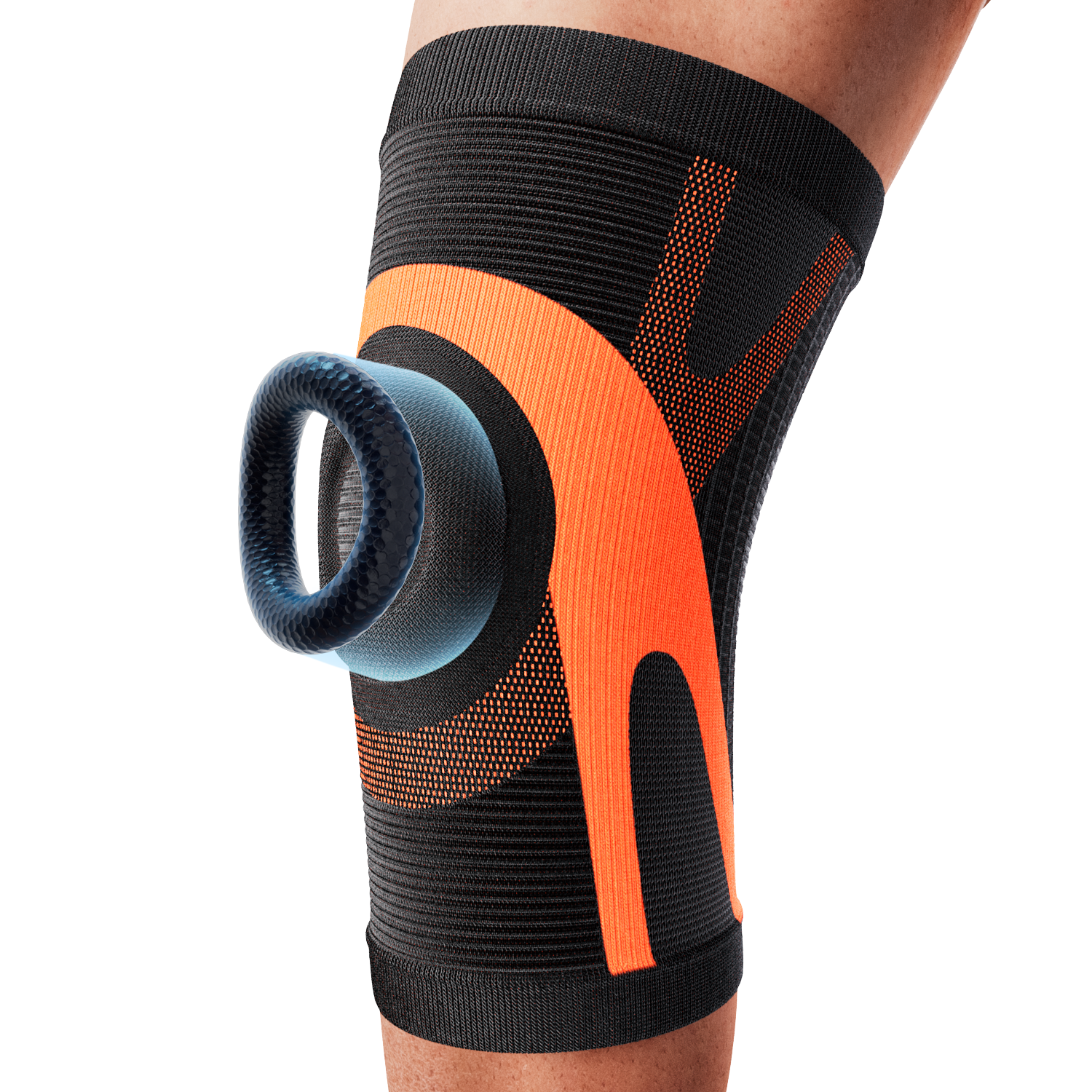 Dr. Brace Knee Sleeve With patella gel pad - Black / Orange color